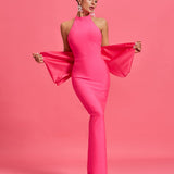 Huge Bow Split Maxi Bandage Dress - Opulent Empire