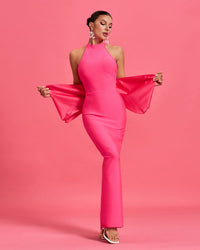 Lisette Beaumont — Huge Bow Split Maxi Bandage Dress, alternate view 5
