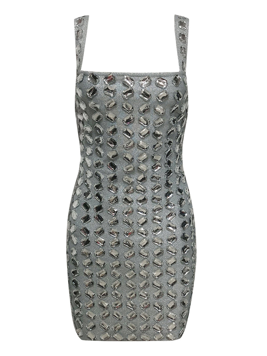 Sparkly Crystal Embellished Bandage Dress