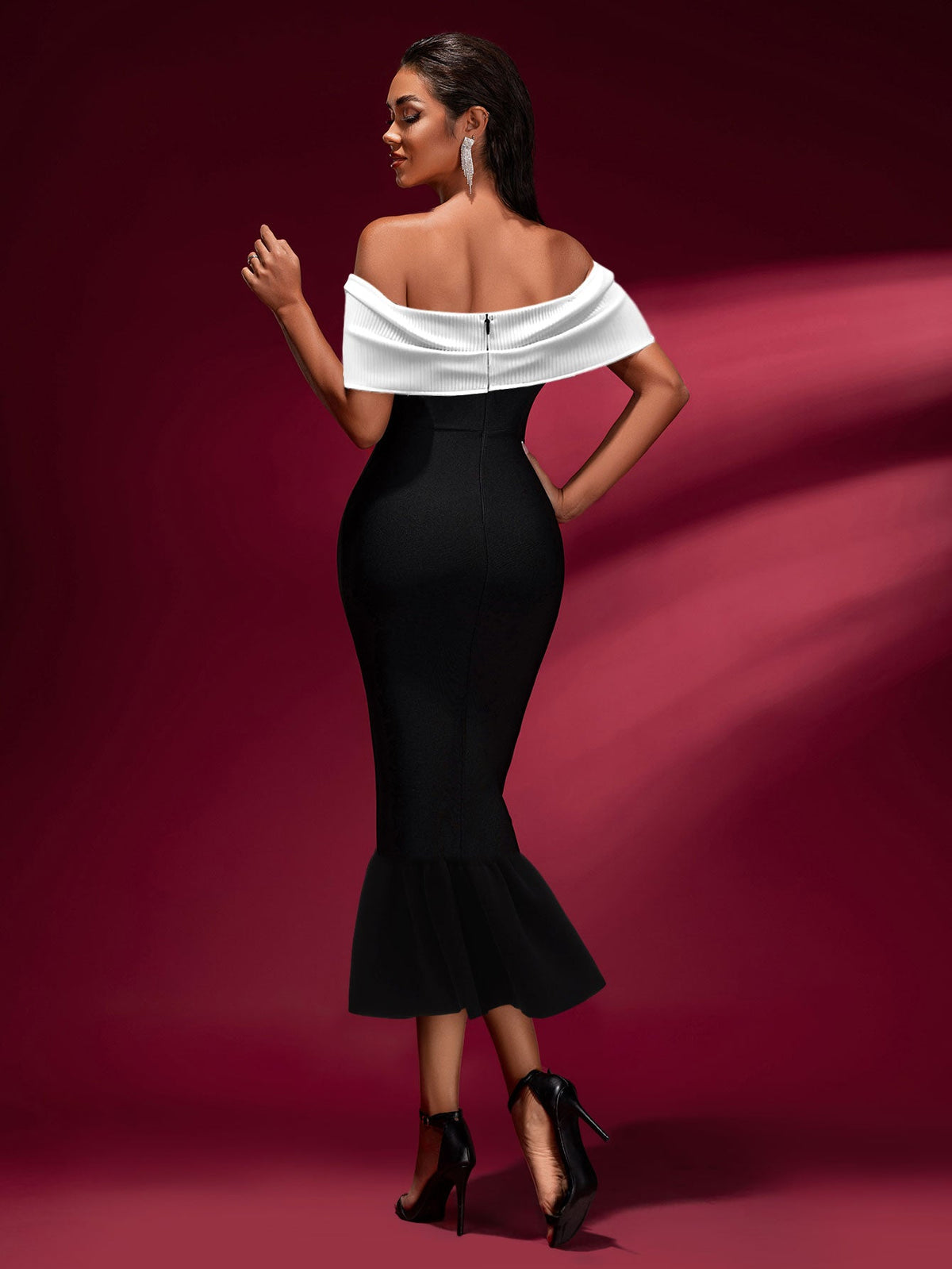 Thalia Montclair — Off Shoulder Bow Fishtail Bandage Dress, alternate view 2