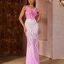 Haute Couture Beaded Feather Evening Dress