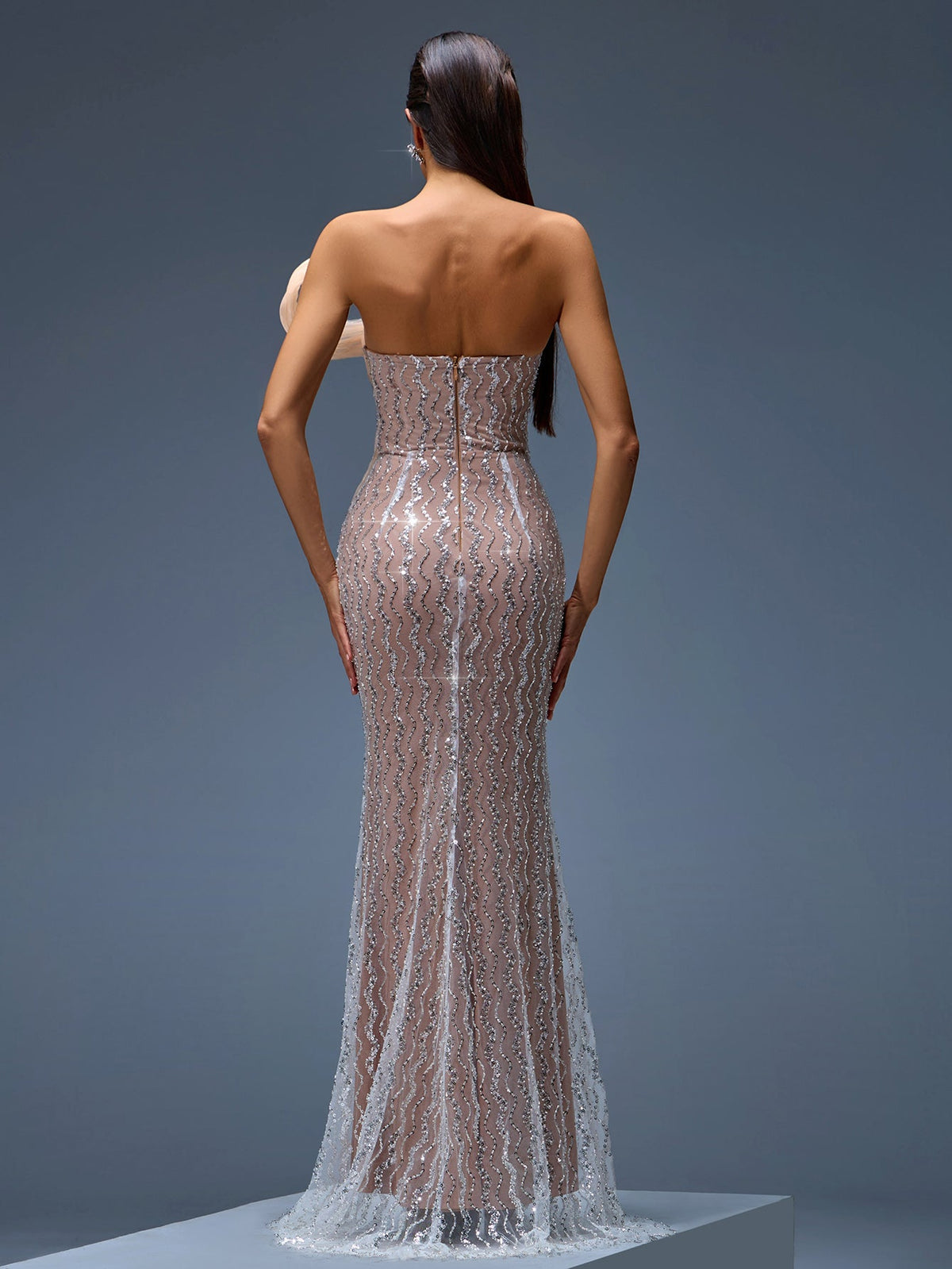 Tahlia Montclair — Stunning Maxi Dress with Rhinestones and Wavy Ombre, alternate view 4