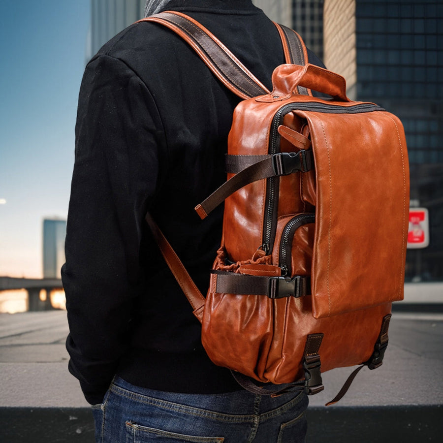 Hayden™ — Leather Shoulder Backpack Men's Statement Handbag