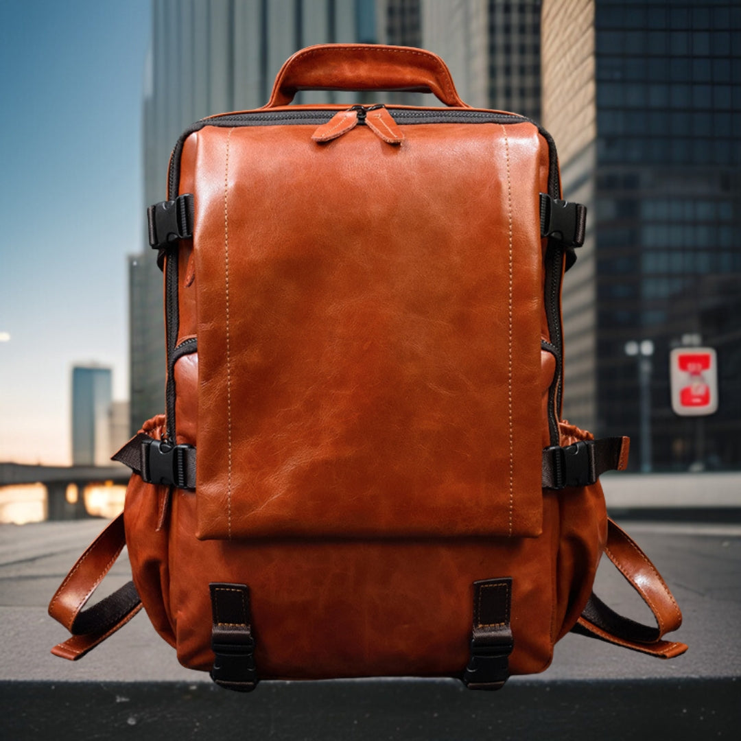 Hayden™ — Leather Shoulder Backpack Men's Statement Handbag, alternate view 3