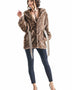 Taupe Hooded Genuine Mink Fur Coat with Leather Belt-0