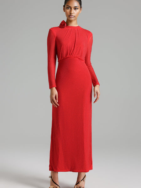 Firona™ | Crystal Mesh Maxi Dress - Opulent Empire