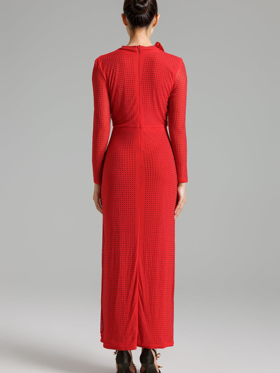 Firona™ | Crystal Mesh Maxi Dress - Opulent Empire