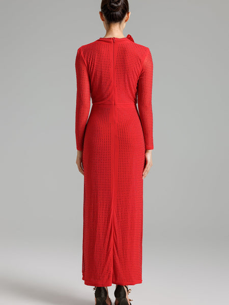 Firona™ | Crystal Mesh Maxi Dress - Opulent Empire