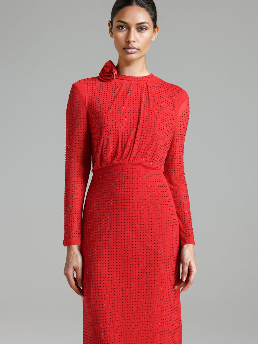 Firona™ | Crystal Mesh Maxi Dress - Opulent Empire