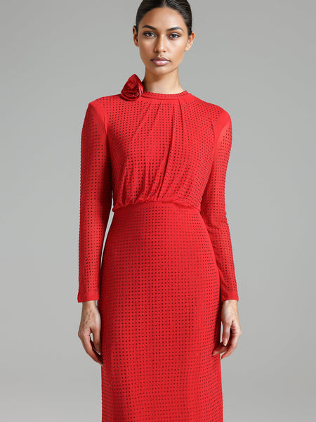 Firona™ | Crystal Mesh Maxi Dress - Opulent Empire