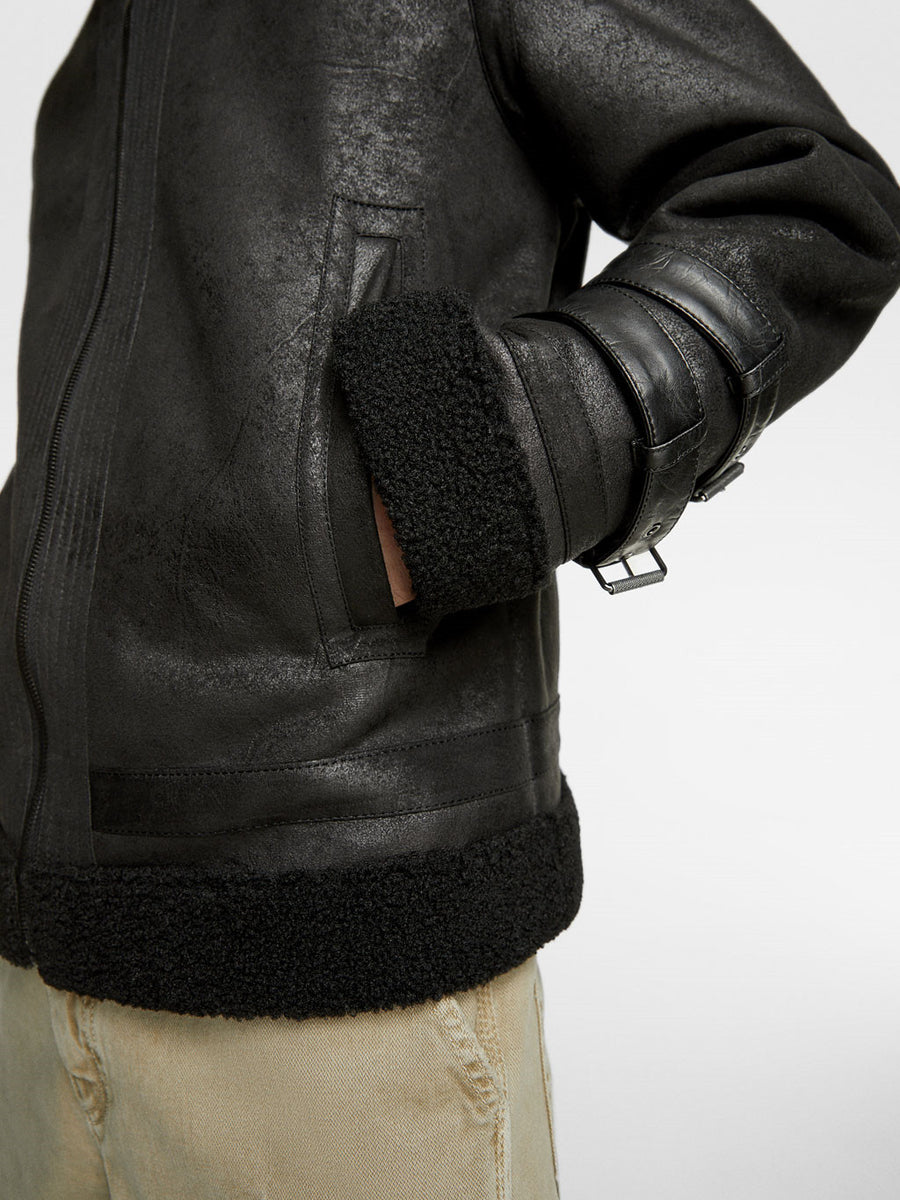 Silas™ |  Double Collar Stitching Jacket Lamb Wool