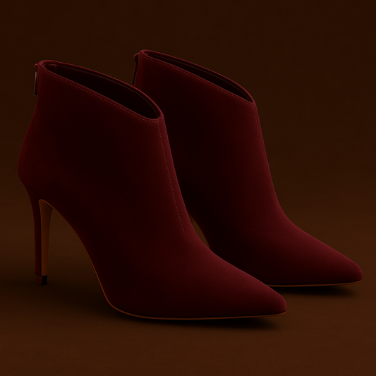 Victoria | Suede Stiletto Ankle Booties - Opulent Empire
