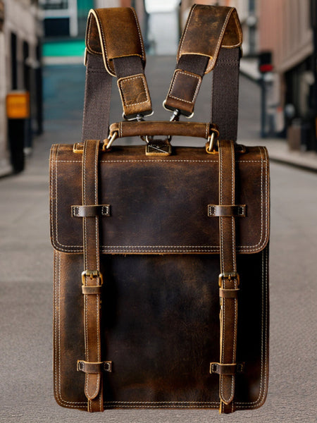 Isaiah™ | Handmade Retro Leather Backpack