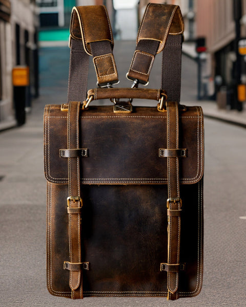Isaiah™ | Handmade Retro Leather Backpack
