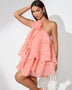 Elegant Mini Dress with Layers and Strapless Design