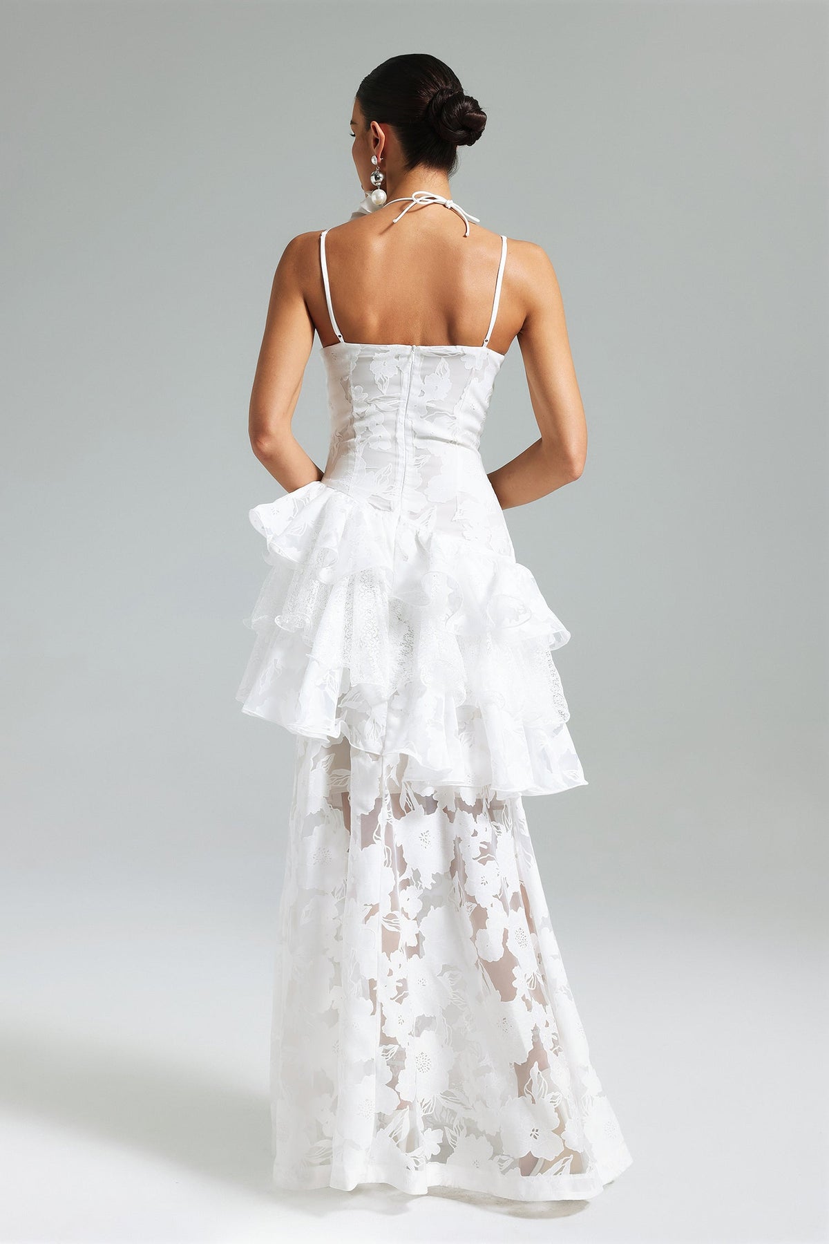 Ocean Lefèvre — Strappy Tiered Lace Vintage Maxi Dress, alternate view 4