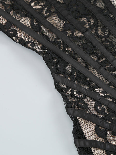 Strapless Sleeveless Lace Mini Dress KLYF1062