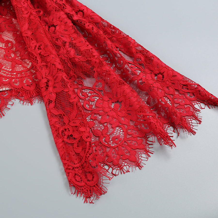 Strapless Sleeveless Lace Mini Dress KLYF1062