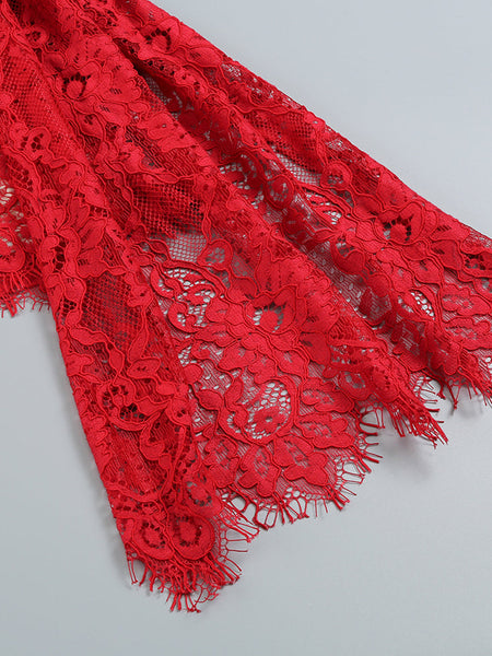 Strapless Sleeveless Lace Mini Dress KLYF1062