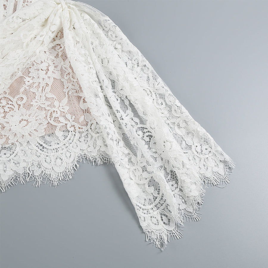 Strapless Sleeveless Lace Mini Dress KLYF1062