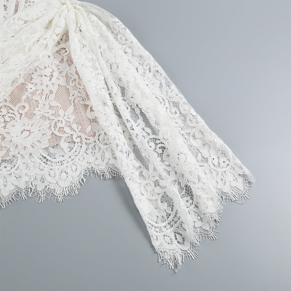 Marlowe Vallière — Strapless Sleeveless Lace Mini Dress KLYF1062, alternate view 16