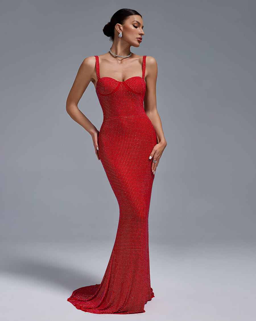 Klara — Rivet-Embellished Mermaid Evening Dress, alternate view 2