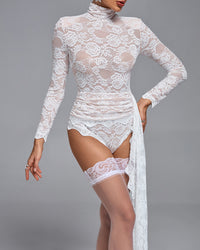 Finley Vallière — Sexy Lace See-through Bodysuit Fashion Top