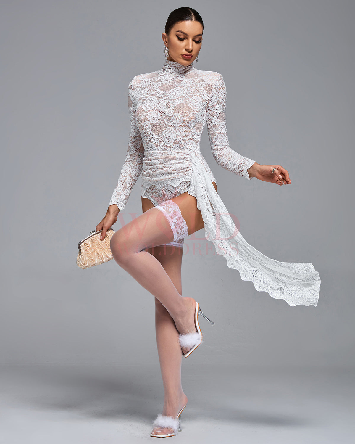Finley Vallière — Sexy Lace See-through Bodysuit Fashion Top, alternate view 2
