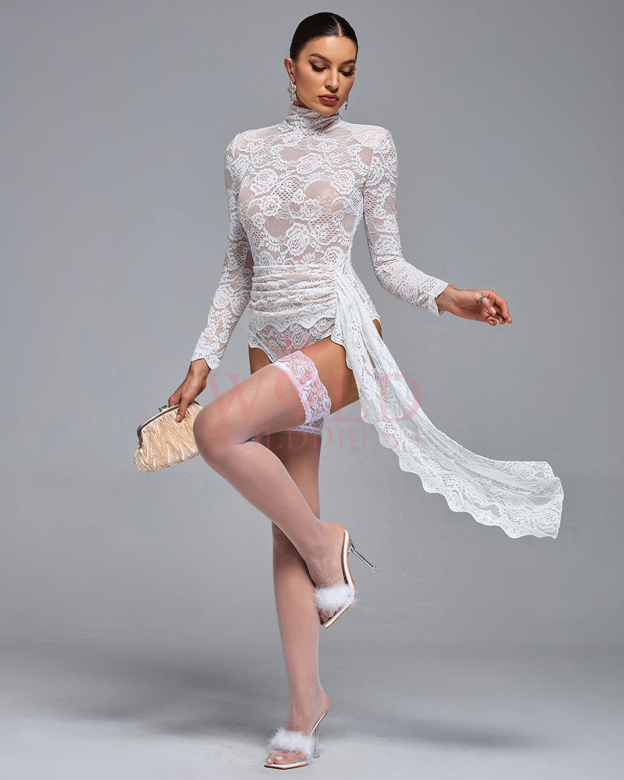 Finley Vallière — Sexy Lace See-through Bodysuit Fashion Top, alternate view 2