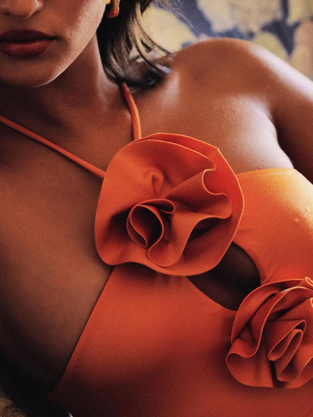 Elegant floral maxi dress with strappy sleeveless design KLYF1218