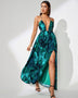 Backless Summer Dress with Splash-Ink Print for Perfect Summer Vacation