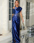 Round Neck Sleeveless Rhinestone Maxi Dress KLYF1253