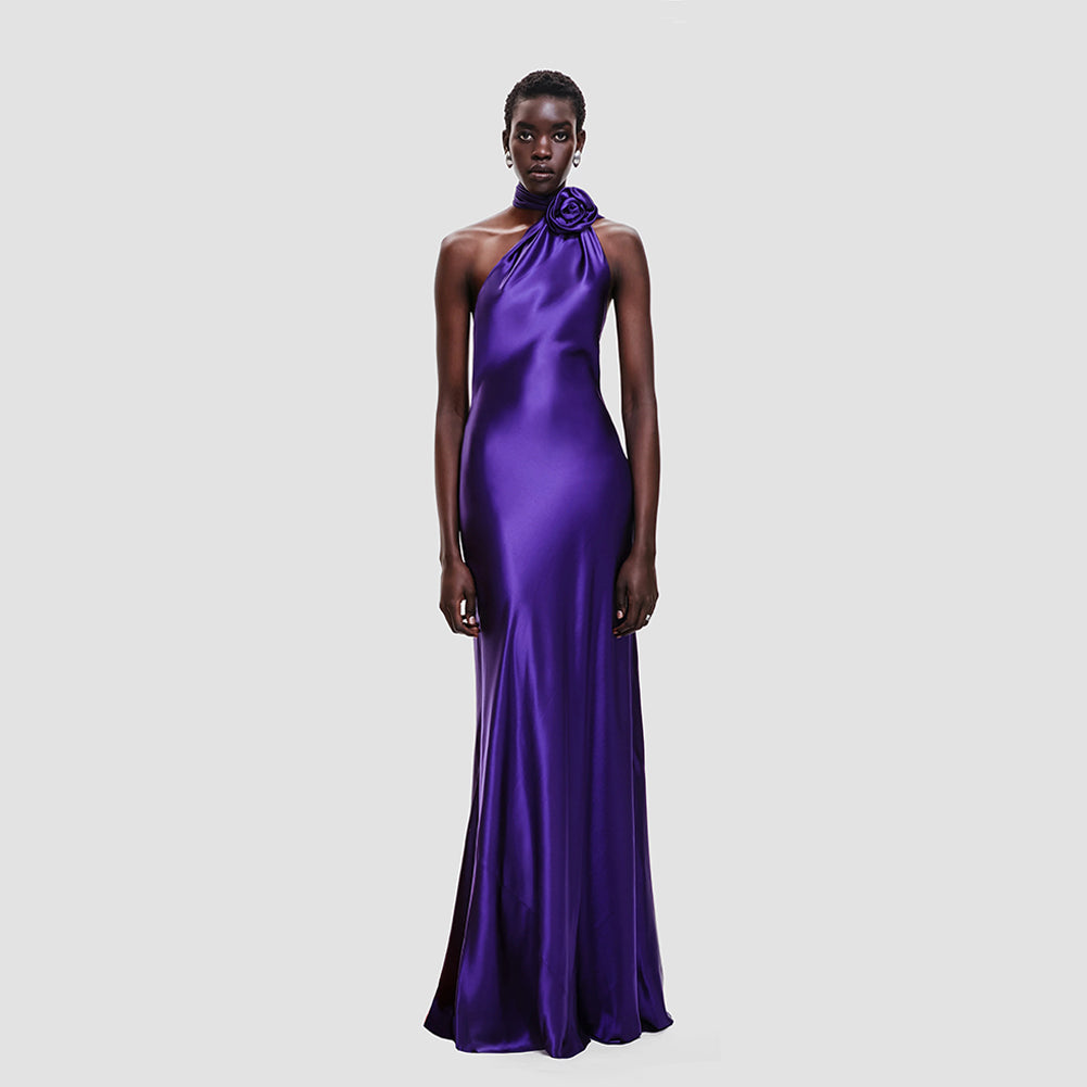 Ellis Lefèvre — Elegant Halter Sleeveless Backless Maxi Dress - Perfect for Any Occasion KLYF1342