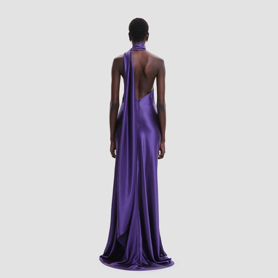 Elegant Halter Sleeveless Backless Maxi Dress - Perfect for Any Occasion KLYF1342