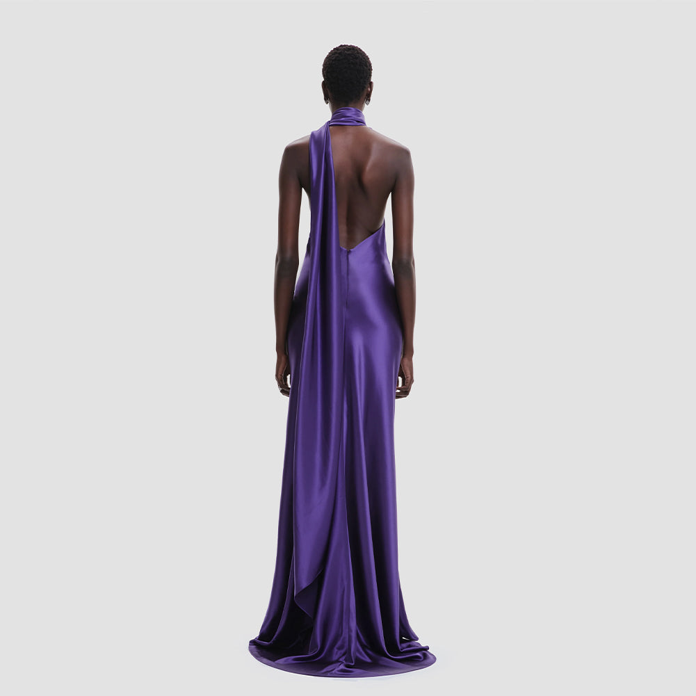 Ellis Lefèvre — Elegant Halter Sleeveless Backless Maxi Dress - Perfect for Any Occasion KLYF1342, alternate view 2