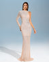 Long Knit Dress with Asymmetric Sleeves for an Elegant and Trendy Style