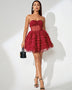 Dress with floral appliqués and fine mesh Fortuna for a fairy-tale appearance
