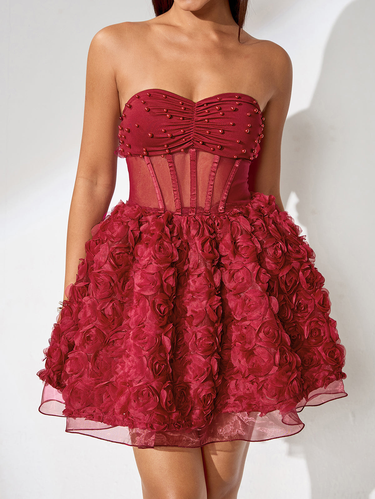 Ocean Rousseau — Dress with floral appliqués and fine mesh Fortuna for a fairy-tale appearance, alternate view 2