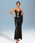 Sequin Dress with Open Back and Ruffle Details