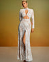 Open Back Cutout Lace Maxi Dress