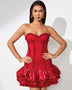 Elegant Mini Ruffle Dress with Backless Design