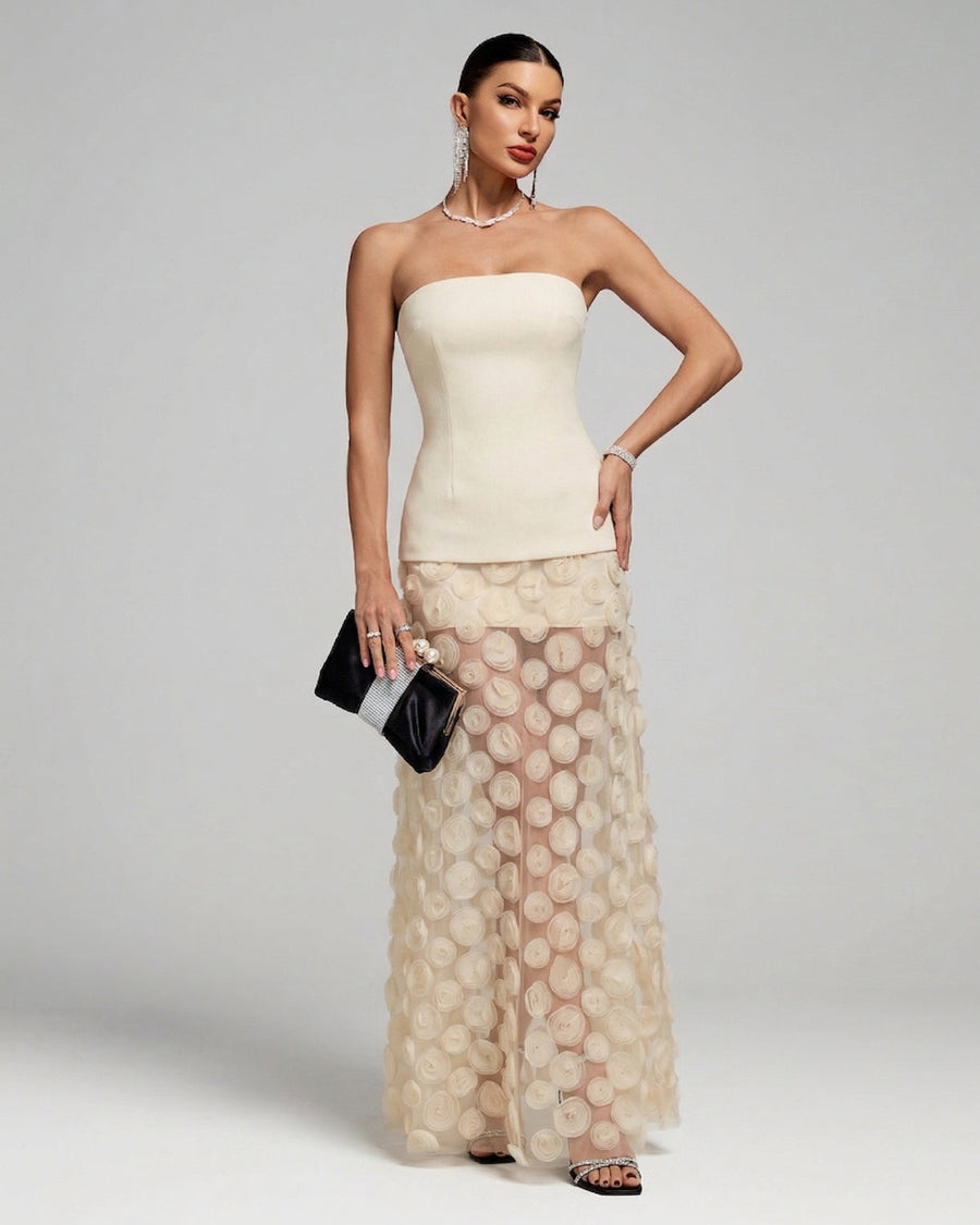 Bellamy Capri — Polka Dots Spliced Sheer Maxi Dress