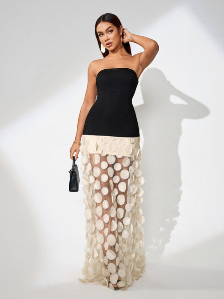Elegant Polka Dot Spliced Maxi Dress for a Chic and Sophisticated Look