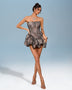 Elegant Puffy Open-Back Lace Dress