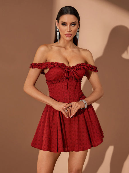 Ruffle Straps Corset A-line Mini Dress