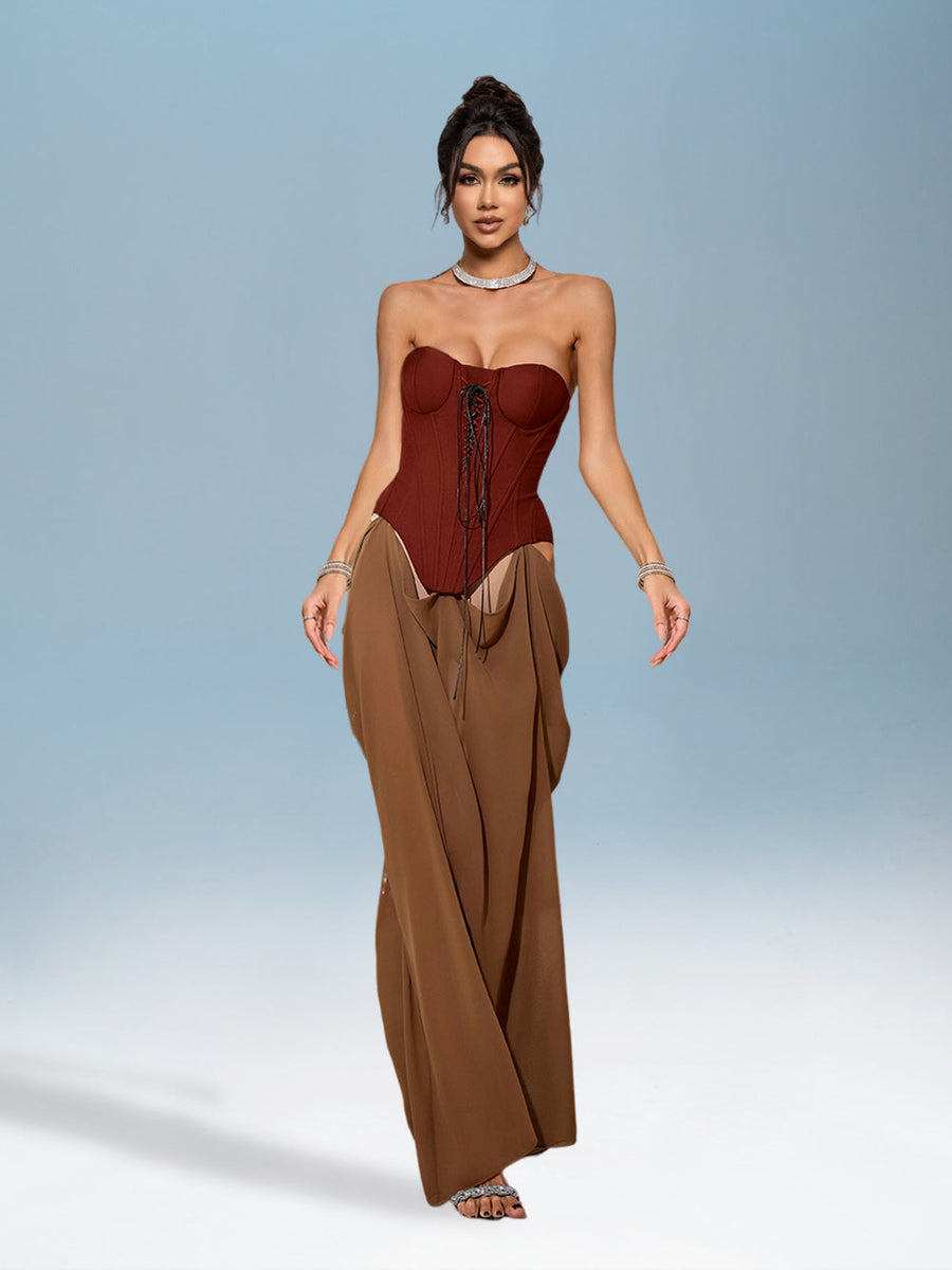 Two-Tone Open Cut Dress for Explanation