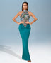 Stunning Sequin Dress with Embroidery and Elegant Backless Design