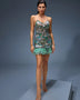 Short Dress with Open Armholes and Elegant Floral Embroidery