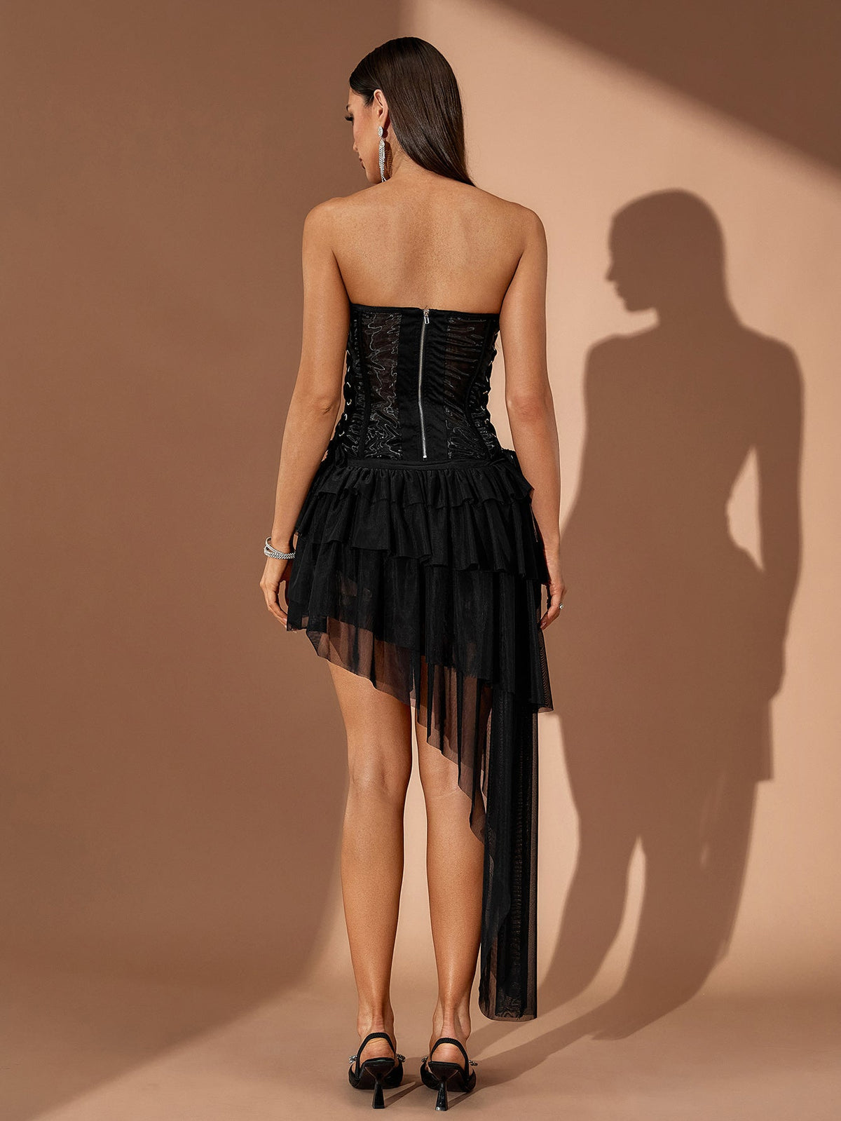 Lake Vallière — Corset Top & Mesh Irregular Skirt Set, alternate view 4