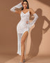 See Through Mesh Backless Midi Dress
